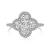 Novo colar anel brincos de prata de lei S925 transfronteiriços femininos com zircônia de diamante completo diamante amarelo trevo de quatro folhas joalheria fábrica atacado