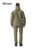 Conjunto de Chaqueta Softshell para Exteriores, Conjunto de Dos Piezas de Ropa de Montañismo Softshell Cálida para Otoño e Invierno, Chaqueta de Trabajo tipo Cárdigan para Hombre