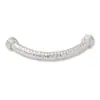 Media pulsera de plata de ley 925 lisa hecha a mano con textura martillada, tubo curvo con superficie martillada, accesorios para pulsera de cristal y plata DIY
