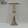 Florero de mesa, accesorios para bodas, nuevo arreglo floral con cortina de cuentas de cristal, decoración de lugar de boda, decoración de mesa principal, adornos de hierro forjado