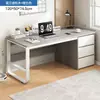 Mesa de Computador de Mesa, Mesa para Home Office, Design Moderno Simples com Três Gavetas, Mesa de Quarto, Mesa de Estudo e Escrita para Estudantes