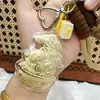 Nuevo Oro Oro Puro 999 Pino Fortuna Gato de la Suerte Cadena para Teléfono Móvil Llavero Colgante para Bolso Regalo Venta al por Mayor