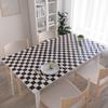 1.3HPVC tapete de mesa de vidro macio toalha de mesa transparente impressa à prova d'água e à prova de óleo Estilo ins xadrez Tapete de mesa de centro xadrez