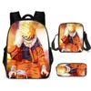 Set de Mochila Escolar de Tres Piezas de Naruto Transfronterizo para Estudiantes de Primaria y Secundaria, Mochila Infantil, Bolso de Hombro