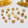 Accesorios para Joyería de Plata de Ley 925 Chapados en Oro Cuentas Moneda Yuanbao Espaciadores Cuentas Estrella Accesorios para Pulsera de Cuerda Hecha a Mano DIY