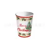 Nueva Decoración de Fiesta Navideña Temática Transfronteriza Árbol de Navidad Retro Plato de Papel Vaso de Papel Servilleta Vajilla Desechable