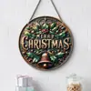 Adornos Navideños Creativos Transfronterizos Artesanías de Madera Cartel Redondo para Puerta Serie Colgante de Madera 20Cmos Colgante