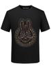 Camiseta de Manga Corta para Hombre Verano Casual Negra Media Manga Camisa Base Superior Estilo Nuevo 2026 para Hombre Conejo con Pedrería