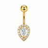 Aretes de Anillo para Ombligo de Acero Inoxidable 316L Estilo Nuevo Comercio Exterior Europeo y Americano Zirconia Piercing de Ombligo Joyería Corporal