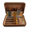 Caja de Cigarros en Stock para 4 Cigarros, Set Humidor de Madera de Cedro para Cigarros, Estuche para Cigarros, Bolsa de Almacenamiento Goya, Cubierta de Cuero