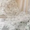 Negro y Blanco Nuevo Hilo de Seda de Pescado Encaje de Velos Huecos Irregulares Hecho a Mano Novia Vestido de Boda Encaje de Boda