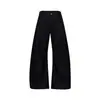 Calça Casual de Barra Decorada com Botões Retro de Alta Qualidade Design Masculino e Feminino Perna Reta Solta Calça Longa para o Trabalho Perna Curva