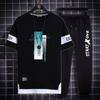 Conjunto deportivo de verano para hombre, camiseta de manga corta para adolescentes, estudiantes de secundaria, moda masculina, conjunto atractivo