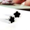 Aretes Flor Negra Puerta Han Dong Red Social Personalidad Temperamento Modernos Goma Cinco Pétalos Flor Aretes Suministro E-commerce