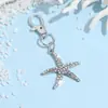 Serie Oceánica Llavero de Tiburón con Goteo de Aceite Serie Animales Aleación de Zinc Incrustado con Pedrería Pequeño Regalo Accesorios Colgantes para Mochila