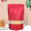 Bolsas de Empaque Coloridas con Ventana Recubiertas de Aluminio, Bolsas de Pie para Alimentos, Bolsas Escarchadas Auto-Sellables, Bolsas de Empaque para Snacks y Frutos Secos