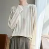 Suéter de punto de lana acanalado de terciopelo con cuello redondo, estilo casual para mujer, holgado y cómodo, suave y acogedor, adecuado como capa base