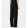 Jiang* Orden2026 Verano Nuevo Pantalones Casuales de Cintura Elástica para Mujer, Pantalones Largos Negros Caídos, Pantalones Rectos de Pierna Ancha