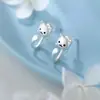 Aretes Largos con Forma de Gato para Niñas, Estilo Lujo Ligero, Diseño Lindo, Aretes de Doble Uso, Temperamento Dulce, Aretes Únicos de Amistad