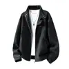 Nueva Chaqueta de Cuero Cuello Alto Estilo Ropa de Trabajo Primavera y Otoño Chaqueta de Cuero con Solapa Retro Americana Ropa Exterior de Cuero PU Hombres