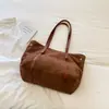 Bolsa grande, estilo vintage e descontraído - Nova coleção 2026, cor sólida, bolsa tote da moda estilo coreano, simples e versátil para o dia a dia