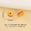 Prata 925 Banhada a Ouro Inserida Diamante Colorido Corte Reto Espaçadores Contas DIY Pulseira Colar Pingente Acessórios de Joia