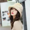 Sombrero mujer otoño e invierno estilo coreano japonés dulce lindo que favorece la cara pequeño cálido engrosado sombrero cubeta moderno sombrero de pescador engrosado de felpa