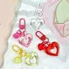 Hebilla de Puerta Transparente con Forma de Corazón Hueco Anillo para Tarjeta Hebilla Colgante Colgante para Bolsa Muñeca Accesorios para Joyería DIY Material para Llavero