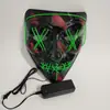 Em Estoque Amazon Halloween Máscara Bicolor El Luz Fria Ktv Festa Dançante Assustadora Fluorescente Ultra-Fina Brilhante