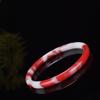 Mongólia Exterior Material Xinjiang Sangue de Galinha Vermelho e Branco Pulseira de Jade Jade do Deserto Flor Flutuante Pulseira de Jade Vermelho Grande Pulseira de Joias de Jade Atacado