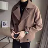 Gabardina Abrigo para Hombre Otoño e Invierno Abrigo Corto de Lana Diseño 2020 Sentido de Diseño Moda Coreana Atractivo Viento Británico Abrigo de Lana