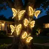 Luz LED Dinámica Brillante de Mariposa Luz Decorativa Navideña Forma de Mariposa Transparente Luz para Exteriores a Prueba de Lluvia Luz para Insectos