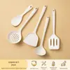 Espátula de silicone para cozinhar, utensílio para panela antiaderente, resistente a altas temperaturas, colher de sopa e arroz espessa, coador, conjunto de utensílios de cozinha