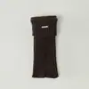 Polainas de tricô com listras verticais, textura canelada e decoração com logo metálico, estilo uniforme JK, cobre-pernas emagrecedores e estilosos para meninas no inverno