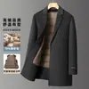 Abrigo de Lana para Hombre 2026 Otoño e Invierno de Gama Alta de Longitud Media Engrosado Abrigo de Lana Doble Cara con Forro de Plumas