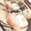 Almohada de reposacabezas y soporte lumbar de coche de dibujos animados, cojín lumbar de felpa para asiento de coche, universal para todas las estaciones, soporte lumbar creativo para coche