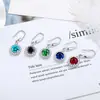 Pendientes Azules de Diamante de Lujo Ligero de Gama Alta Estilo Vintage Europeo y Americano con Diseño Retro y Temperamento Único