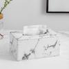 Caixa de Lenços Padrão Mármore Criativa Simples Sala de Estar Doméstica Couro Caixa de Papel Multifuncional Caixa de Papel Produto Novo