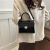 Bolso de Mujer Redondo con Cierre de Estilo Coreano Moda Casual con Texto Nuevo Primavera 2024 Retro Portátil Cruzado al Hombro
