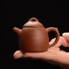Mini Tetera de Arcilla Púrpura Tetera de Punta de Dedo Mascota de Té Fumando Adornos de Té con Leche Juego de Té Kung Fu para Niños Juego de Tazas de Té Bandeja de Té