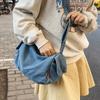 Bolso de mezclilla para mujer de gran capacidad 2023 nuevo otoño e invierno versátil bolso bandolera de hombro de alto sentido bolso dumpling para mujer
