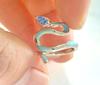 Anillo de apertura de serpiente verde con aceite de gota nuevo 2024 para hombres y mujeres, anillo de serpiente de plata tailandesa de viento europeo y americano, joyería transfronteriza europea y americana