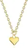 Colar Exquisito em Forma de Coração Dourado Mais Vendido no Exterior para Mulheres, Colar com Pingente da Moda em Ouro 14K/Prata em Forma de Coração Fofo