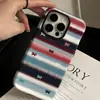 Patrón de Estrella Rayada Adecuado para Funda de Teléfono Película Apple 17 Estilo Coreano Cubierta Protectora iPhone 16 Pro Max para Mujer 15 Pro