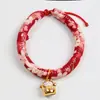 Collar para Gato Estilo Japonés Campana para Gato y Perro Collar para Mascota Grabado para Perro Collar de Cuerda para Gato Diy1 Suministros para Mascotas