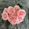 Arranjos Florais Pequenos em Vasos Estilo Europeu, Flores Artificiais, Plantas Verdes, Flores de Seda, Buquês de Rosas Simuladas, Rosas Grandes de 10 Pétalas Atacado