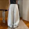 Nuevos pantalones de otoño de cintura alta y pierna ancha, holgados y adelgazantes, casuales y versátiles, pantalones deportivos curvos con cordón de empalme