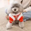 Traje Tang de Otoño e Invierno para Perros y Gatos, Abrigo de Algodón de Dos Patas con Hilo Dorado Floral para Perros Pequeños y Medianos, Teddy, Ropa Festiva para Mascotas para el Año Nuevo
