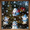 Decorações de Festa de Natal da Amazon Rena Azul Papai Noel Adesivos Estáticos Floco de Neve Boneco de Neve Adesivos para Vidro