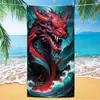 Geração de fábrica transfronteiriça explosões temu dragão oriental toalha de praia microfibra impressão digital toalha de praia atacado